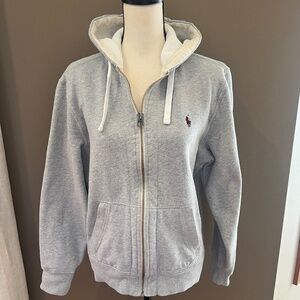 Polo Ralph Lauren Blanc Gray Y2K zip hoodie sweatshirt, Old Money, Size Medium